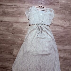 Sienna Sky Cream Smocked Tie Front Maxi Dress